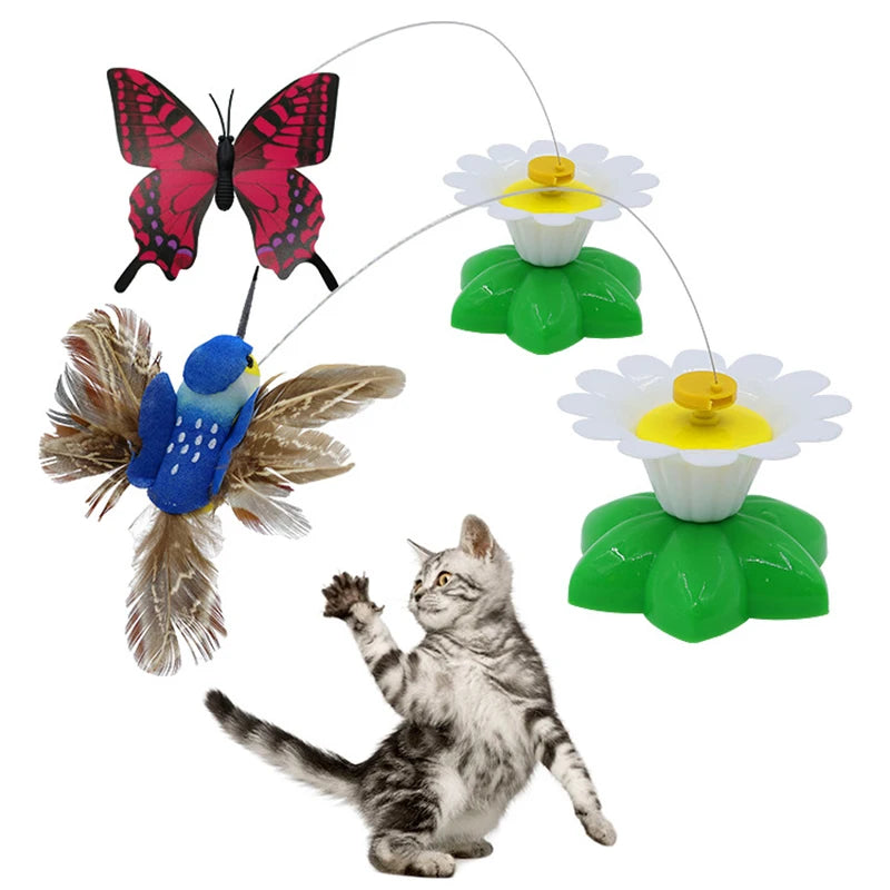 Whimsical Rotating Electric Flying Butterfly - The Purr-fect Interactive Toy for Your Furry Friends!