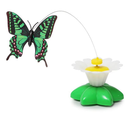 Whimsical Rotating Electric Flying Butterfly - The Purr-fect Interactive Toy for Your Furry Friends!